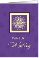 Winter Wedding Invitation Card - Purple Snowflakes card