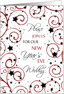 New Year’s Eve Wedding Invitation Card - Stars & Swirls card