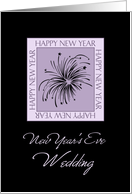 New Year’s Eve Wedding Invitation Card - Purple & Black Fireworks card