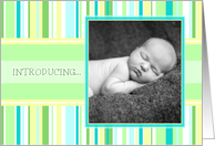Adoption Announcement Photo Card - Pastel Stripes card