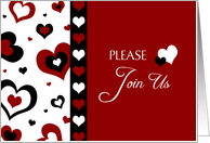 Valentine’s Day Wedding Invitation Card - Red, Black & White Hearts card