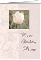 Happy Birthday Mom from Son - Pink Flower card