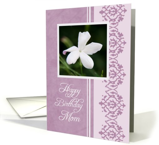 Happy Birthday Mom from Daughter - Purple & White Flower card (764515)
