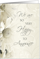 Daughter Engagement Announcement - White Flowers card