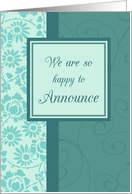 Son Engagement Announcement - Turquoise Floral card