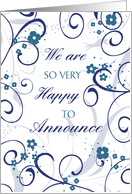 Daughter Engagement Announcement - Blue Floral card