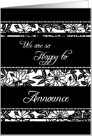 Son Engagement Announcement - Black & White Floral card