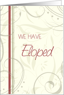Elopement Party Invitation - Red & Beige Swirls card