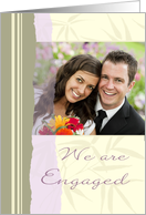 Engagement Announcement Photo Card - Lavender and Beige card