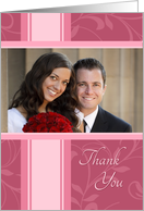 Wedding Thank You Photo Card - Honeysuckle Pink card