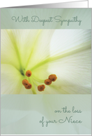 Deepest Sympathy, Comforting Memories of Niece, Easter Lilly card