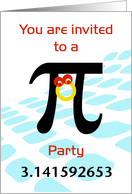 Pi Party Invitation, Geeks Unite! Bring A Pie card