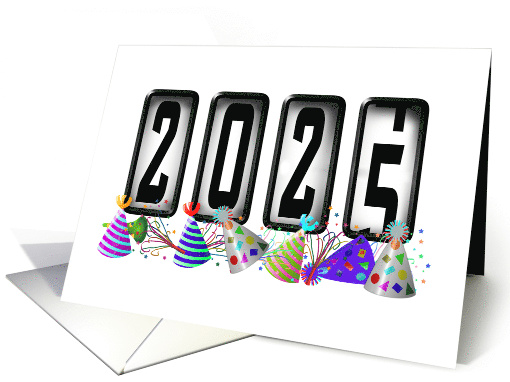 2024 New Years Odometer - Party Hats card (1313126)
