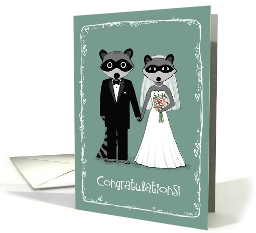 Raccoons Wedding Congratulations card (887966)