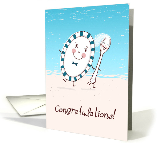 Dish Runs Away with the Spoon Wedding Congratulations card (887968)