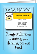 Congratulations - Passing Driver’s Permit Test card