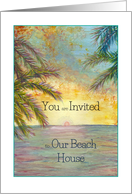 Invite to Tropical Beach House card