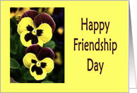 Happy Friendship Day two pansy flowers card