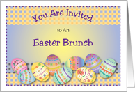 Easter Brunch invitation, decorated eggs card