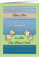 Invitation to Join Bunco Club card