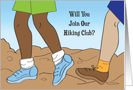 Invitation to Hiking Club, dirt trail card