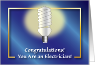 Congratulations on Becoming an Electrician card