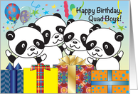 Happy Birthday to Quad Boys, Pandas card