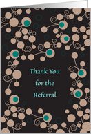 Business Thank You for Referral, digital abstract card