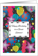 Birthday for Sponsee, colorful balloons card