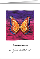 Congratulations on Sabbatical, abstract butterfly card