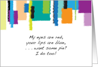 National Bad Poetry Day, colorful abstract card