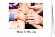 Happy Family Day, hands card