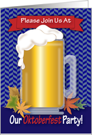 Invitation to Oktoberfest Party, mug of beer card