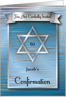 Custom Invitation to Jewish Confirmation, Star of David card