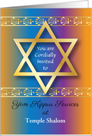 Invitation to Yom Kippur Services card