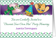 Custom Name Hat Party, for cancer patient, hats card