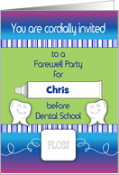 Custom Name Farewell Party, Dental School, teeth card