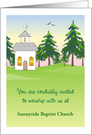 Custom Name Invitation to Church, worship card