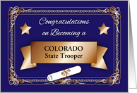 Congrats, State Trooper, Customized, stars, diploma card