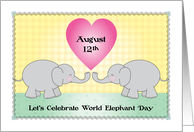 World Elephant Day, Aug. 12th, baby elephants card