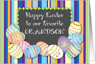 Easter for Adult Grandson, decorated eggs card