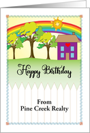 Custom Name Business Birthday from Realty, folk art card