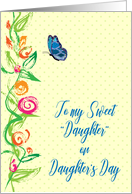 Daughter’s Day, Like a Daughter to me, Stylized Flowers, Butterfly card