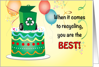 Birthday for Recycle Worker, Bin, Balloons card