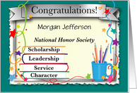 Custom Name Congratulations National Honor Society card