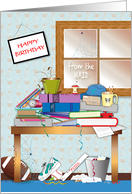 Birthday From Maid Messy Clutter Dirty Window card