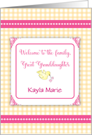 Custom Name Welcome to Family Great Granddaughter card