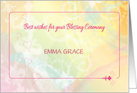 Blessing Ceremony Twin Girl Custom Name card