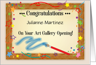Custom Congratulations Art Gallery Opening card
