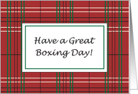 Boxing Day, Red Plaid, Dec. 26 card
